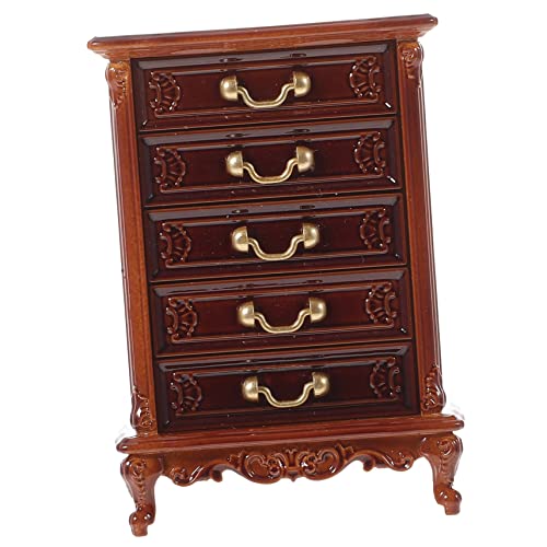 Beaupretty Miniatur Holzschrank Puppenhaus Kommode Mini Regal Aufbewahrung Dekoration für Puppenhaus Wohnzimmer Esszimmer Schlafzimmer von Beaupretty