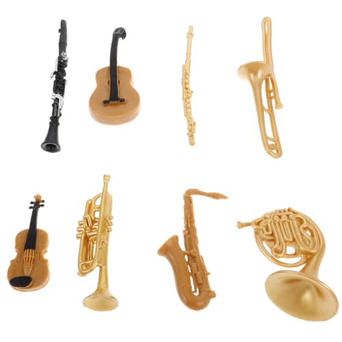 Beaupretty Miniatur Instrumenten Set mit Saxophon Trompete und Violine Verschleißfest Vielseitig für Miniatur Landschaftsdekoration und Partyaccessoires Gestaltete Hausdekoration von Beaupretty