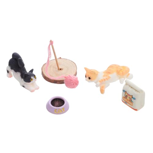 Beaupretty Miniatur Katzenfiguren für Puppenhaus Realistische Kleine Katzen Langlebiges Kunststoffspielzeug Vielseitig für Kreative Rollenspiele und Dekoration für Sammler von Beaupretty