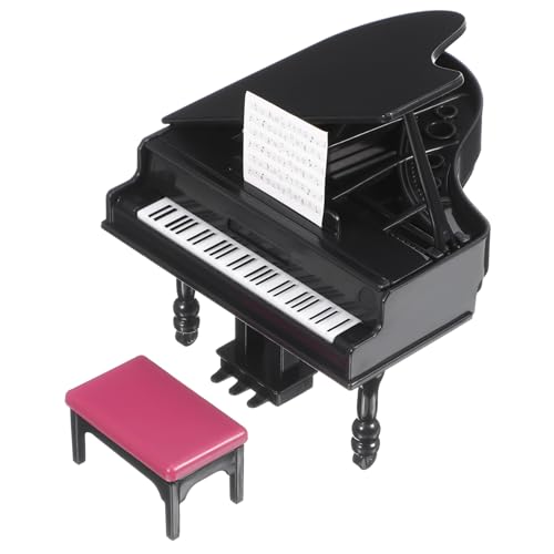 Beaupretty Miniatur Klavier mit Hocker für Puppenhaus Dekorative Miniaturmöbel für Kreative Szenen für Puppenhaus Zubehör und Miniatur von Beaupretty