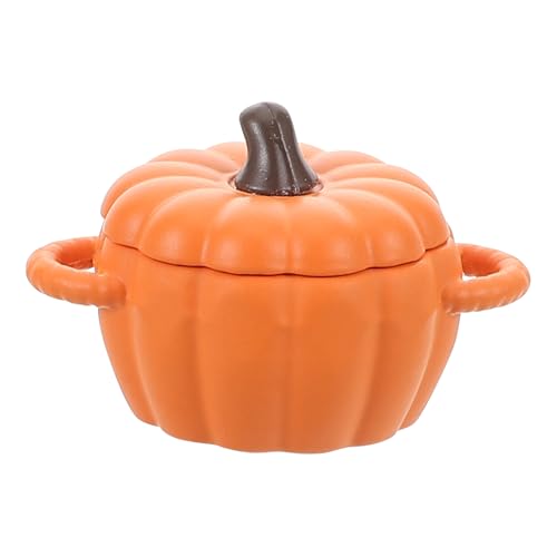 Beaupretty Miniatur Kürbis Suppenschale aus Harz Realistische Puppenhaus Miniaturküche Zubehör Detailgetreue Handgefertigte Dekoration für Halloween Herbst Sammler und Bastler von Beaupretty