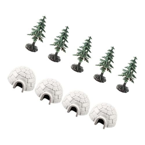 Beaupretty Miniatur Modell mit Realistischen Igloo Figuren und Weihnachtsbaum Miniaturen Arktische für DIY Schneelandschaft Dekoration Lernspielzeug von Beaupretty