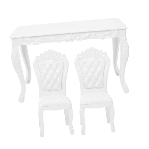Beaupretty Miniatur Möbeldesign Set für Puppenhaus Tisch Stühle aus Abs für DIY Projekte Ergänzung für Miniatur Dekorationen von Beaupretty