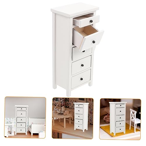 Beaupretty Miniatur Puppenhaus Holz Schrank Weiß Aufbewahrung Realistisches Mini Möbel für DIY Puppenhaus Langlebiges Holz Verarbeitung Geeignet für Miniatur Landschaften von Beaupretty
