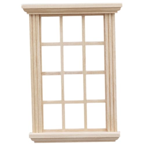 Beaupretty Miniatur Puppenhaus Holzfenster Fach Modell Ornament DIY Doll Accessories Kleine Hausdekoration Robust und Realistisch für Mini Haus Zubehör von Beaupretty