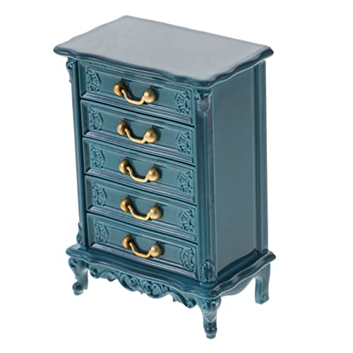 Beaupretty Miniatur Puppenhaus Kommode Blau Realistische Miniaturmöbel Robust und Verschleißfest für DIY Basteln Puppenhaus Zubehör und Mini Dekoration von Beaupretty