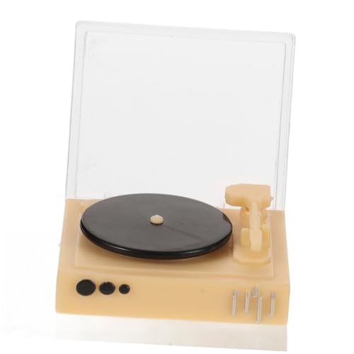 Beaupretty Miniatur Puppenhaus Modell Plattenspieler Retro Stil Miniaturmöbel Dekoration Vintage Design für Wohnzimmer DIY Mikro Szene Sammlerstück von Beaupretty