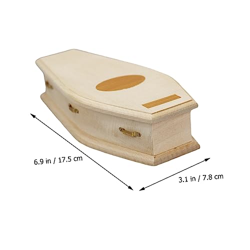 Beaupretty Miniatur Puppenhaus Möbel Unlackierter Holzsarg DIY Bastelset für Feen Dekoration Mini Holz Kiste für Haustier Urne Umweltfreundlich Kreative Miniatur Deko Zubehör von Beaupretty