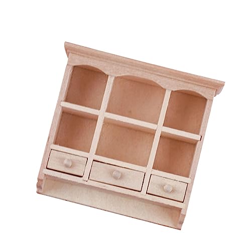 Beaupretty Miniatur Puppenhaus Wandregal aus Hochwertigem Holz Kleines Möbelstück Stabiles Dekoratives Wandschränkchen zum Selberbauen Deko für Puppenhaus und Miniaturwelten von Beaupretty