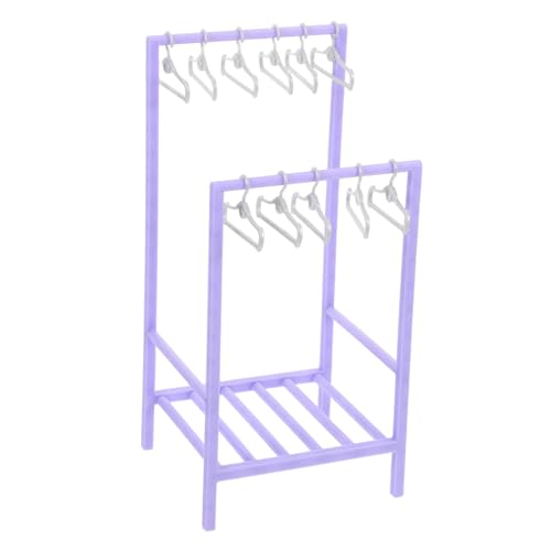 Beaupretty Miniatur Puppenkleiderständer mit Kunststoff-kleiderbügeln Stabiles Violettes Puppenhaus Zubehör Detailgetreuer Leichter und Sicherer Aufbewahrungsständer für Puppenkleidung Beaupretty Miniatur Puppenkleiderständer mit Kunststoff-kleiderbügeln Stabiles Violettes Puppenhaus Zubehör Detailgetreuer Leichter und Sicherer Aufbewahrungsständer für Puppenkleidung von Beaupretty