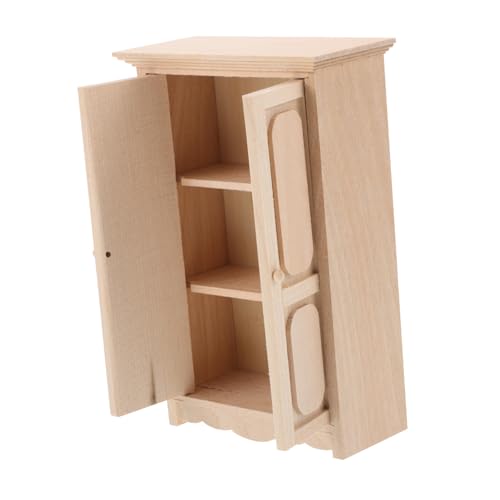 Beaupretty Miniatur Puppenschrank Holzschrank Aufbewahrungsschrank Modellmöbel für Puppenhaus Dekoration Realistisches Design Vielseitig Einsetzbar zur Organisation Kleiner Figuren und von Beaupretty