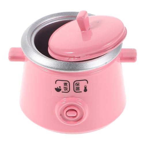 Beaupretty Miniatur Reiskocher Metall Modell Realistische Details Kompakt Tragbar Puppenhaus Küchenzubehör für Rollenspiel und Dekoration Rosa von Beaupretty