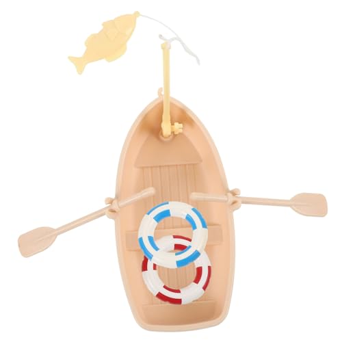 Beaupretty Miniatur Strand-deko Set mit Angelboot Rettungsring und Paddel Puppenhaus Zubehör Lebensechte Miniatur Figuren für DIY Garten und Haus Szenen Kreatives Set von Beaupretty