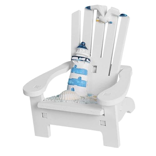 Beaupretty Miniatur Strandstuhl Modell Realistischer Weißer Puppenhaus Liegestuhl aus Stabilem Material Leichte Mini Deko für Mediterrane Meereslandschaften Dekorativer Mini Liegestuhl für von Beaupretty