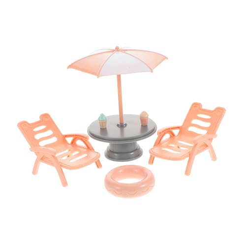Beaupretty Miniatur Strandstuhl Set aus Robustem Detailgetreue Miniaturmöbel Vielseitige Stranddekoration für Puppenhaus Zubehör Kreativität und Fantasievollem Spiel von Beaupretty