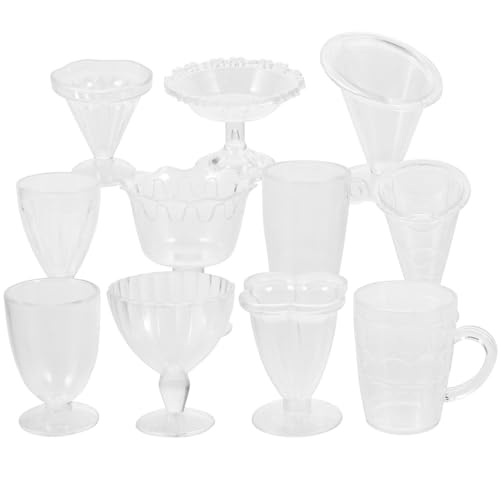 Beaupretty Miniatur Transparente Weingläser Realistische Mini Becher für Puppenhaus Dekoration Detailreiche Miniatur Küchenaccessoires DIY Layout Requisiten Lebendige Farbgestaltung von Beaupretty