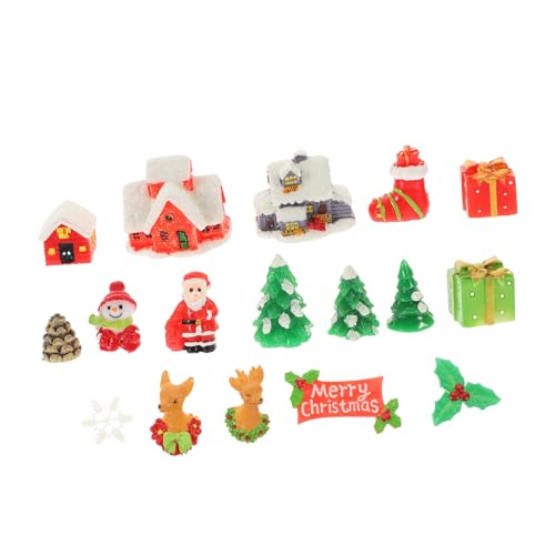 Beaupretty Miniatur Weihnachtsfiguren Teilig Resin Weihnachtsbaum Deko für Puppenhaus Stabile Micro Landschaft Ornamente Festliche Xmas Miniaturen für Tisch und Wohnraumgestaltung von Beaupretty