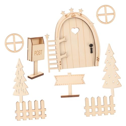 Beaupretty Miniatur Weihnachtswichteltür Verarbeitung Detailliertes Miniatur Puppenhaus Zubehör Weihnachtsdeko Miniaturmodell Für Innenraum Dekoration Szene von Beaupretty