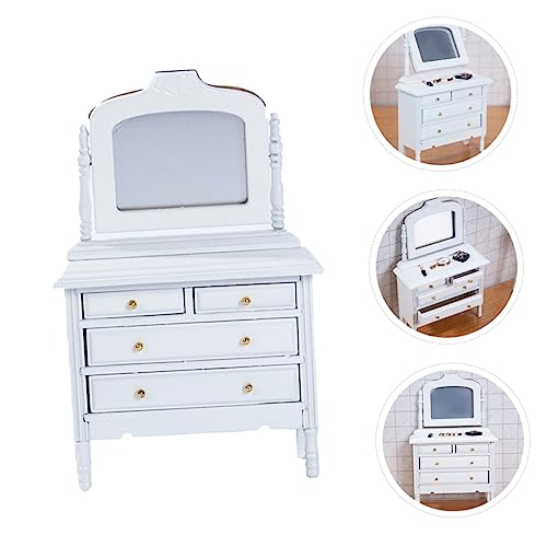 Beaupretty Miniatur Weißer Schminktisch aus Holz Stabiles Puppenhaus Dekorationsmöbel Glatte Oberfläche Langlebiges Miniatur Dressing Cabinet für Puppenhaus Zubehör und Kreative Sammler Beaupretty Miniatur Weißer Schminktisch aus Holz Stabiles Puppenhaus Dekorationsmöbel Glatte Oberfläche Langlebiges Miniatur Dressing Cabinet für Puppenhaus Zubehör und Kreative Sammler von Beaupretty