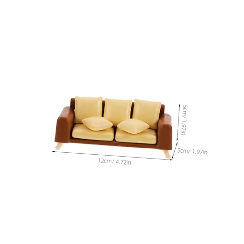 Beaupretty Miniatur-Sofa Puppenhaus Mit Stuhl Und Couchtisch Im Maßstab Mini-puppenhausmöbel Für Wohnzimmer-Dekoration Und Kinderspielzeug von Beaupretty