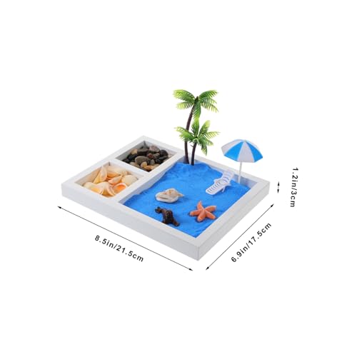 Beaupretty Miniatur Zen Sandstrand Dekoration für Schreibtisch Entspannendes DIY Sandspiel Ornament Stressabbauend Stilvolle Schreibtischdeko Geschenkset von Beaupretty