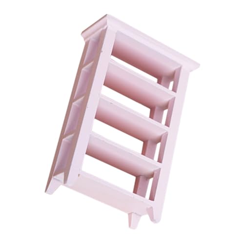 Beaupretty Miniatur puppenhaus Möbelregal aus Holz mit Elegantem Finish Dekoratives Aufbewahrungsregal für Puppenhausmöbel Vielseitiges Display für Miniaturzubehör von Beaupretty