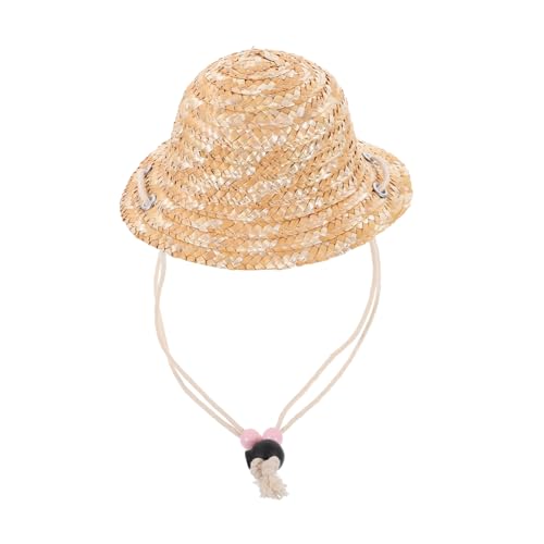 Beaupretty Miniature Woven Straw Hat für Puppen Dekorativer Hut für DIY Dekoration Leicht und Kompakt Accessoire für Miniaturlandschaften und Puppenoutfits von Beaupretty