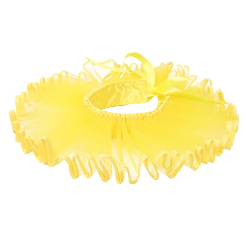 Beaupretty Mittelalterlicher Falscher Kragen Rüschenkragen Am Hals Halloween-cosplay-halsband Kleidungsdekor-accessoire Cosplay-kragen Clown-kragen Gefälschte Gelb Gittergewebe von Beaupretty