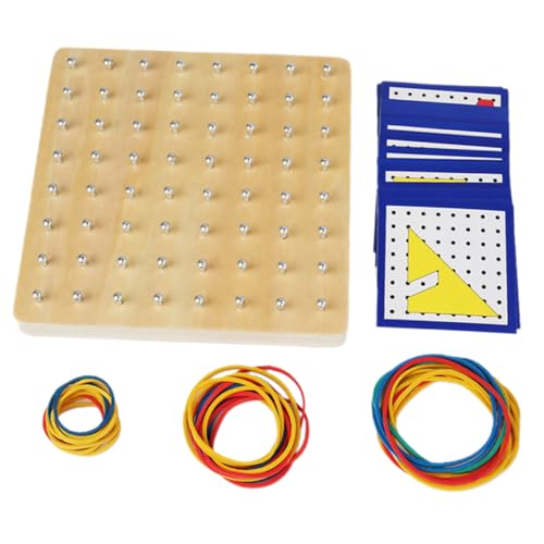 Beaupretty Montessori Geoboard Holzspielzeug mit Aktivitätskarten und Gummibändern Geometrisches Lernspielzeug für Motorik Formenverständnis und Kreativer Frühförderung Beaupretty Montessori Geoboard Holzspielzeug mit Aktivitätskarten und Gummibändern Geometrisches Lernspielzeug für Motorik Formenverständnis und Kreativer Frühförderung von Beaupretty