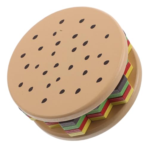 Beaupretty Montessori Holz Hamburger Stapelspielzeug Geometrisches Puzzle für Vorschulkinder Fördert Feinmotorik Räumliches Nachhaltige Sichere Materialien Lernspielzeug für Kleinkinder von Beaupretty