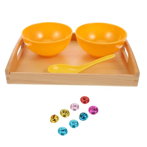Beaupretty Montessori Holz Küchenspielzeug mit Bunten Klingeln Pädagogisches Schöpflöffel für Kleinkinder Sicher Verarbeitet Lehrreiches Zubehör für Frühe Entwicklung und Zufällige Farbe von Beaupretty