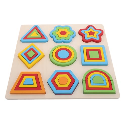Beaupretty Montessori Holz Puzzlebrett Geometrisches Formsortierspiel für Kleinkinder mit Glatten Kanten Robustes Lernspielzeug Kreativität und Räumlichem Denken von Beaupretty