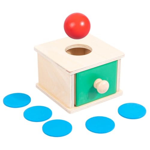 Beaupretty Montessori Holzball Münzbox Lernspielzeug für Junge Mädchen Monate Fördert Feinmotorik Hand Auge Koordination Tragbare Sensorische zur Frühkindlichen Entwicklung von Beaupretty