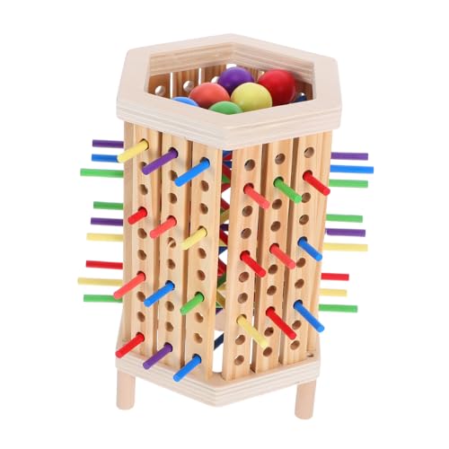 Beaupretty Montessori Holzspielzeug Buntes Stäbchenspiel Feinmotorisches Lernspielzeug für Farb und Mathematikerkennung Familien Interaktion Handliche Reisefreundlich Motorische von Beaupretty