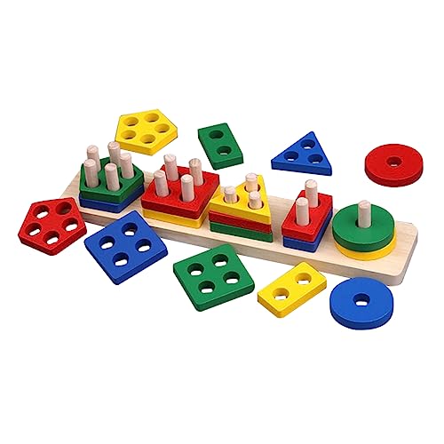 Beaupretty Montessori Holzspielzeug Farb und Formensortierspiel für Kleinkinder Teiliges Motorische Langlebig Fördert Feinmotorik Farberkennung und Hand Auge Koordination von Beaupretty