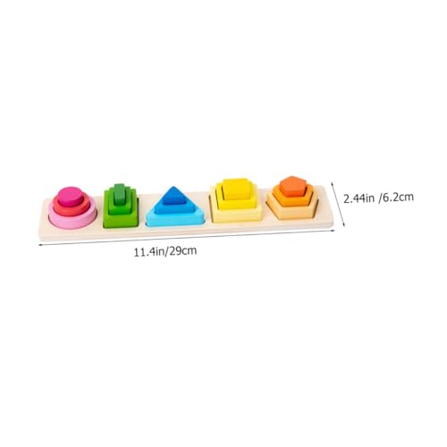 Beaupretty Montessori Holzspielzeug Geometrische Formen Sortierspiel für Kleinkinder Farbverlauf Stapelturm zur Feinmotorik Farberkennung und Logisches Lernspielzeug von Beaupretty