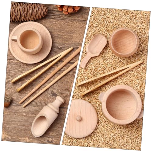 Beaupretty Montessori Holzspielzeug Kinderküche mit LED Licht Pädagogisches Wahrnehmungs und Küchenspielzeug für Jungen und Mädchen Ab Jahren Sicheres Glattes Holz für Kreatives Rollenspiel von Beaupretty