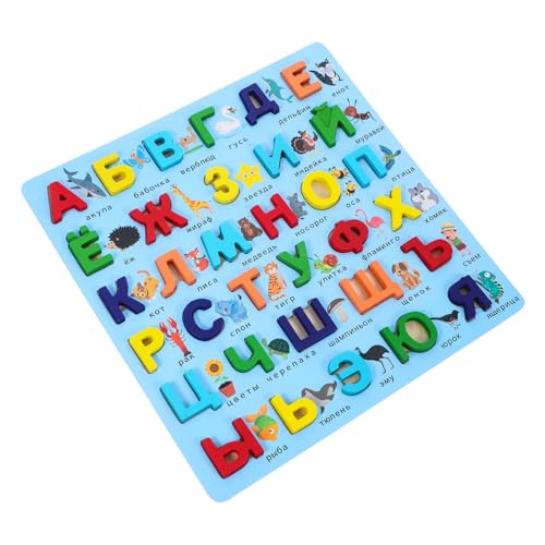 Beaupretty Montessori Holzspielzeug Russisches Alphabet Lernpuzzle für Kleinkinder Interaktives Buchstabenpuzzle mit Kindgerechten Feinmotorik und Koordination Geburtstagsgeschenk von Beaupretty