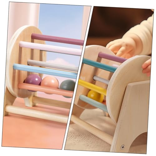Beaupretty Montessori Holzspielzeug Textilrolltrommel Sensorisches Musikspielzeug zur Feinmotorik Hand Auge koordination Babyspielzeug Kompakt Leicht für Kleinkinder von Beaupretty