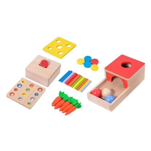 Beaupretty Montessori Holzspielzeug für Kleinkinder Handliche Motorische Lernspielzeuge Langlebiges Farbenfrohes Ballspiel Hand Auge Koordination und Logischem Pädagogisches Matching von Beaupretty