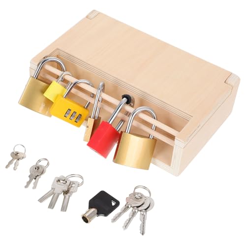 Beaupretty Montessori Lernspielzeug Set Holzspielzeug mit Verschiedenen Schlössern für Ab Jahren Fördert Konzentration Geduld und Kognitive Entwicklung durch Spannende Aktivitäten von Beaupretty