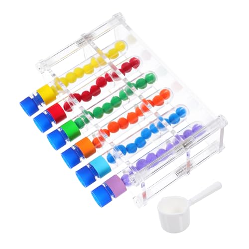 Beaupretty Montessori Lernspielzeug für Kleinkinder Farbige Testrohr-zählspiele mit Rainbow Kugeln und Stativ Feinmotorik Stem Wissenschaft Experimentier Frühe Mathematik und Sensorische von Beaupretty