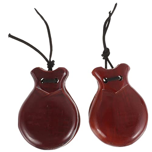Beaupretty Musikinstrument Kastagnetten aus Holz Kleine Rhythmische Finger Castanets Langlebiges Lernspielzeug mit Klaren Klängen Geeignet für Musikalische Früherziehung und Spielerisches von Beaupretty