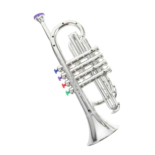 Beaupretty Musikinstrument für Trompete aus Kunststoff Silbern Pädagogisch Leicht zu Bedienen als Geburtstagsgeschenk und Partyzubehör für Jungen und Mädchen von Beaupretty