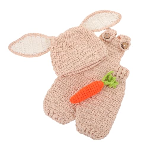 Beaupretty Neugeborenen Häkel mit Verstellbaren Straps Weicher Gestrickter Strampler und Karotten-deko Handgefertigtes Hautfreundliches Fotoshooting Kostüm für Jungen und Mädchen von Beaupretty