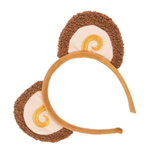 Beaupretty Niedliches Affenohren Stirnband aus Teddyplüsch Leichtes Kostümzubehör für Mädchen Dekoratives Kopfband für Karneval Maskenball Cosplay und Mottopartys von Beaupretty