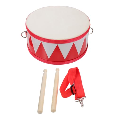 Beaupretty Orff Schlaginstrument für Doppeltes Snare Drum Leuchtendes Bildungsspielzeug für Kleinkinder Fördert Musikalität und Konzentration Leicht und Langlebig Rot Weiß von Beaupretty