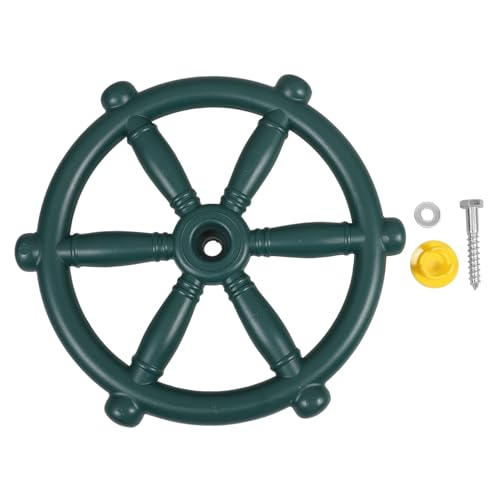 Beaupretty Outdoor Spielplatz Schaukel Lenkrad Kinderfreundliches Kompaktes Design Einfach zu Montierendes Zubehör für Kreative im Garten und Hinterhof Grünes Piratenschiff Lenkrad von Beaupretty