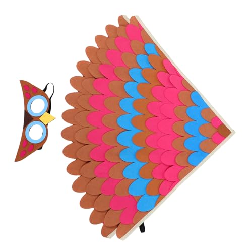 Beaupretty Owl geflügeltem Umhang Vogel-Stirnband Eulen-Cosplay tierisches Partykostüm Umhang verkleiden Vogel-Cape-Kostüm Halloween-Partygeschenke Eulenflügel Chemiefaserfilz von Beaupretty