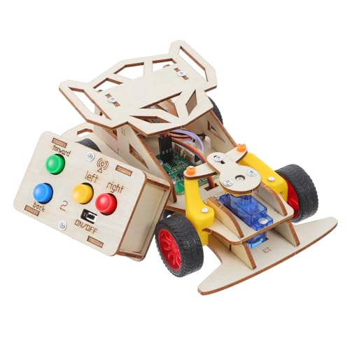 Beaupretty Pädagogisches Rennbausatz Stem Projekt Konstruktionsspielzeug Holz 3D Puzzle Ferngesteuertes Modellauto DIY Modellauto Bausätze Auto Modellbausätze von Beaupretty